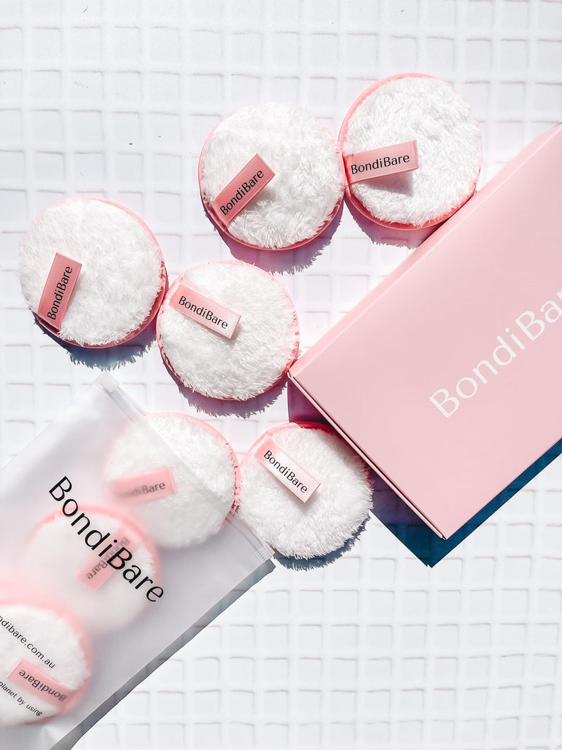 reusable makeup remover pads with pink box